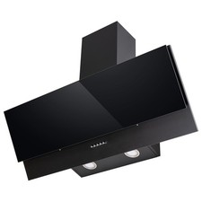 electriQ 90cm Angled Chimney Cooker Hood - Black eiQAS90BL