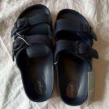 NWT Cat  Jack Unisex Kids Strappy Sandals Navy Adjustable Double Buckle Size 2