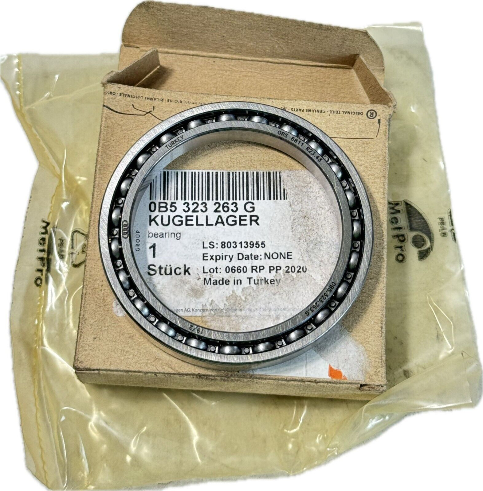 AUDI FRONT GROOVED BALL BEARING 0B5323263G