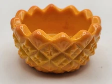 Vintage Bittersweet Orange English Hobnail Round Open Salt Cellar Dip 1.75" Dia