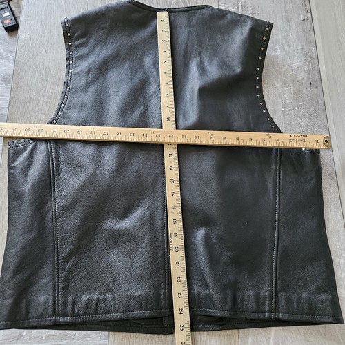Gilet Harley-Davidson uomo borchiato pelle nero motociclista full zip taglia XL - Foto 11 di 15