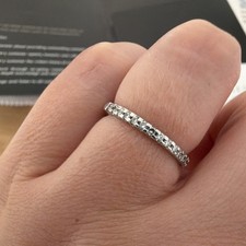 Platinum 950 Diamond Eternity Band Ring Size M Round White/Colourless 2mm