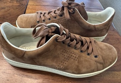 TOM FORD Men's Warwick Suede Low-Top Sneakers SZ 10.5 US Color Caramel
