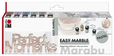 Marabu Marmorierfarbe ''easy marble'' Set PASTELL Inhalt: 6 x 15 ml