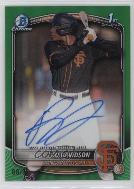 2025 Bowman Chrome Prospect Green Refractor 69/99 Bo Davidson #CPA-BD Auto 4k8