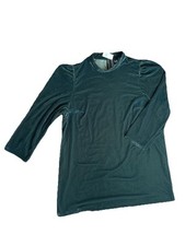 NWT Gap Women's XXL Green Puff Sleeve Mockneck Velvet Mini Dress Long Sleeve