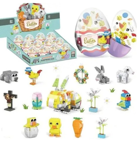 Set Blocchi Costruzione Riempitivi Uova di Pasqua 12 Pezzi per Bambini 6+ - Foto 3 di 8