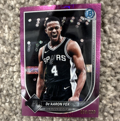 Topps 2025-26 Bowman Chrome De'Aaron Fox San Antonio Spurs #BCV-144 /299 Pink 