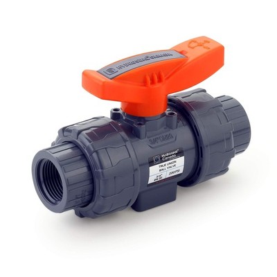 Kaplan 3/4  PVC True Union Ball Valve Threaded (NPT) with Full Port, ASTM F19...