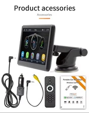 Portable 7" Touch Screen Car Bluetooth Radio Apple CarPlay Android Auto Stereo