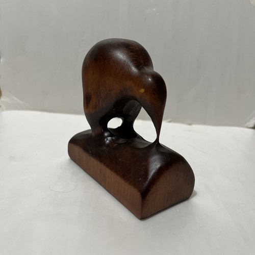 Handgeschnitzter Holz Neuseeland grasender Kiwi Vogel 3,5 Zoll - Bild 6 von 11