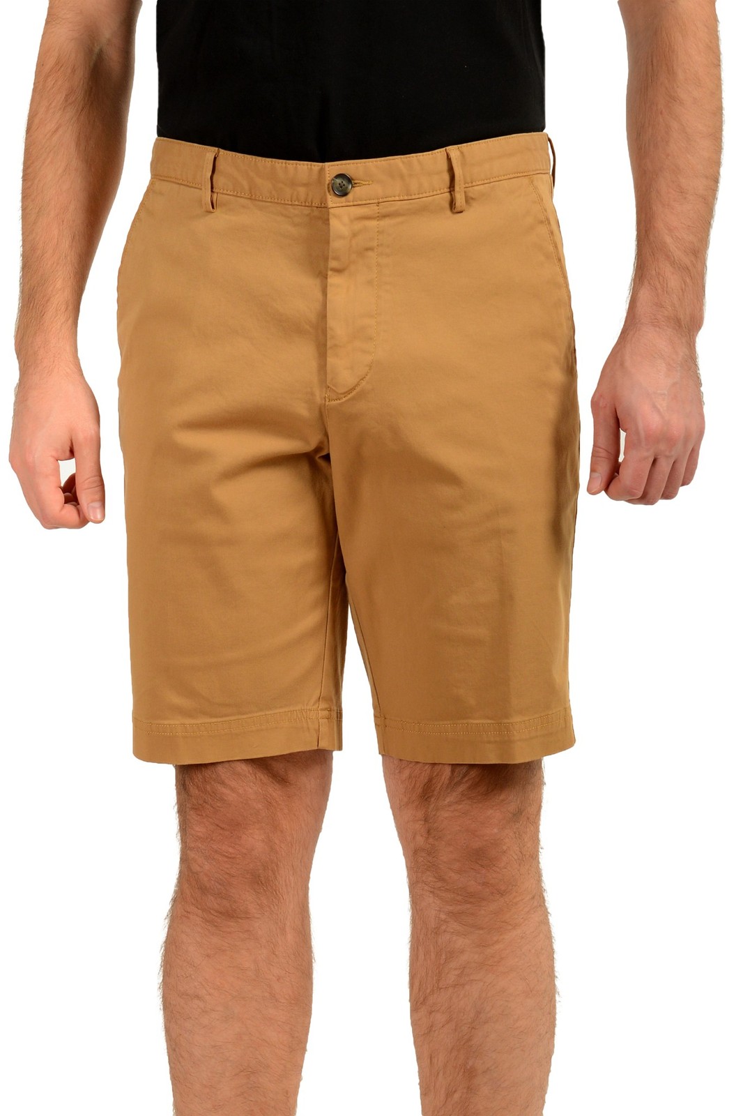 Hugo Boss Men's "Slice-Short" Beige Flat Front Shorts US 34R IT 50