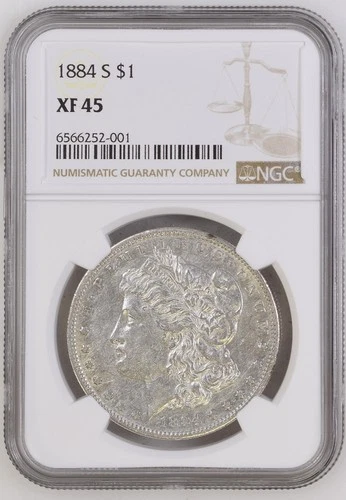 1884 S Morgan Silver Dollar  NGC XF-45