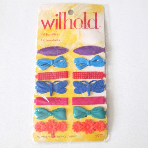 Vintage Wilhold Barrettes American Greetings New Old Stock Hair Accessories