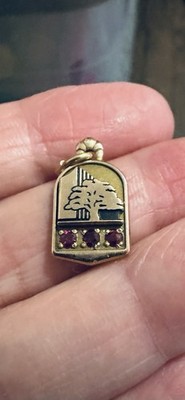 Good Samaritan Hospital 1/10 10k DBLGF Anhänger Charm mit 3 Rubinen