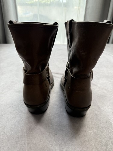 Frye Harness 8R Boots Women's Size 11M Brown Smoke Leather Square Toe Motorcycle - Picture 4 of 12