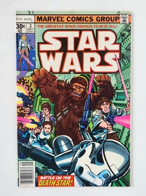 Star Wars #3 Vol. 1 Marvel 1st Cover Han Solo & Chewbacca Newsstand 1977 FN/VF