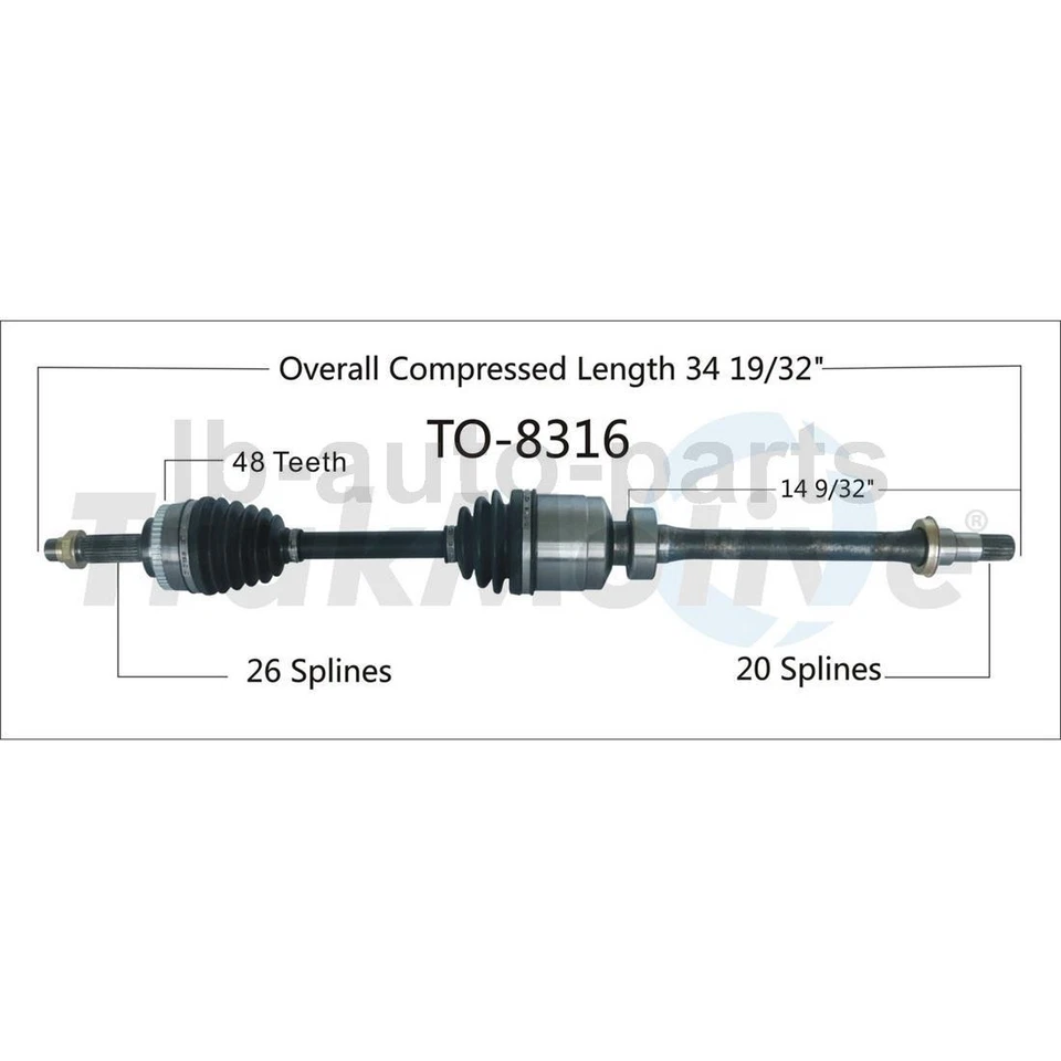2x Juntas traseras CV TrakMotive para Toyota MR2 Spyder 2002 2001 2000 Foto 4 de 4