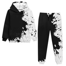 Boys 2 Piece Jogger Set Hooded Sweatshirt and Sweatpants with Pocket Design S...
