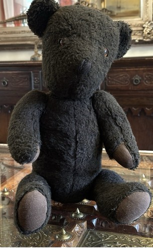 VINTAGE/ALTER TEDDYBÄR GROSS SCHWARZ N WUNDERSCHÖN EIN RIESIGER 18 ZOLL