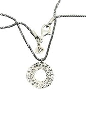 Silpada N1501 Sterling Silver Oxidized Circle Pendant on popcorn chain necklace