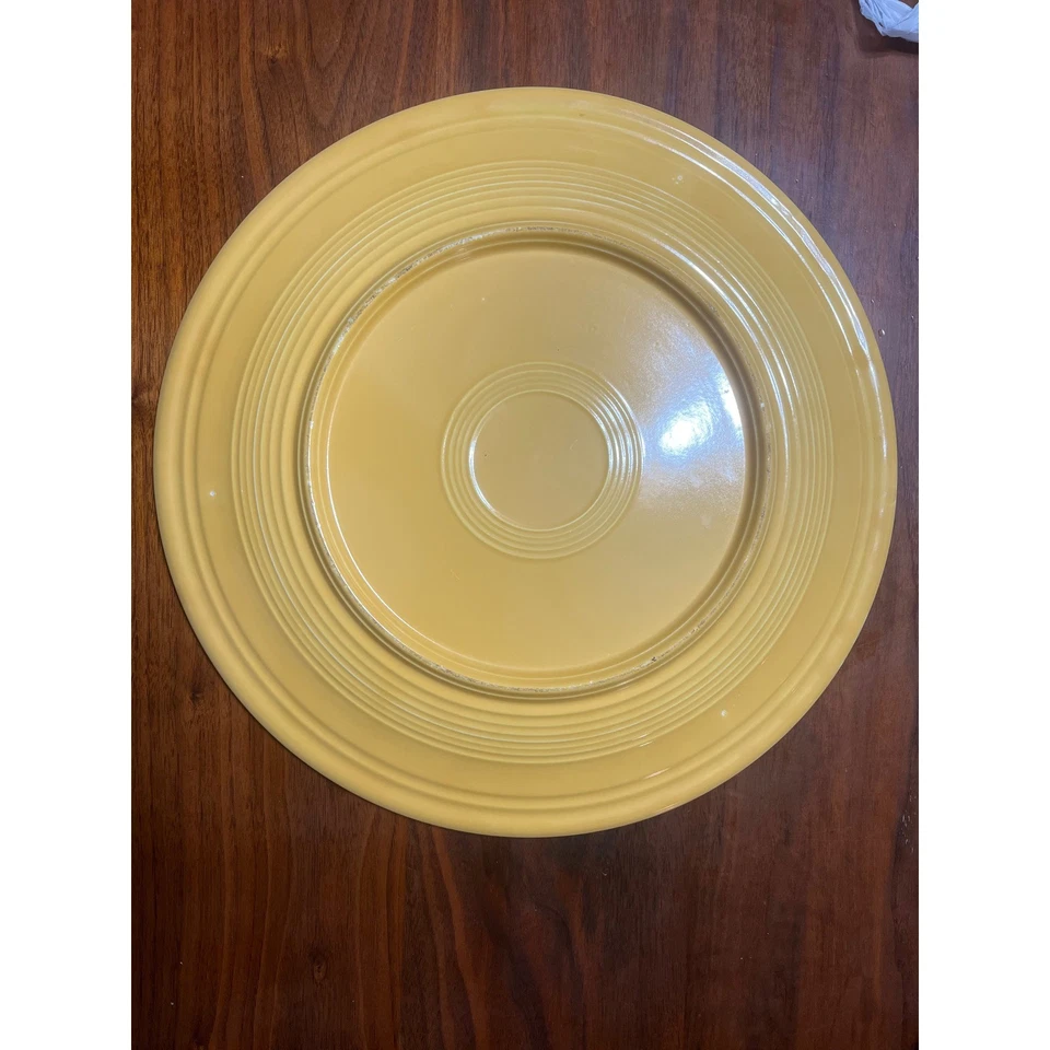 Vintage Fiesta 14" Chop Plate Yellow HLC USA Kitchen Dining Collectible - Image 3 of 3