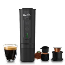 Portable Espresso Maker For Travel, Self-Heating, 2-In-1  With Ground Coffee A 