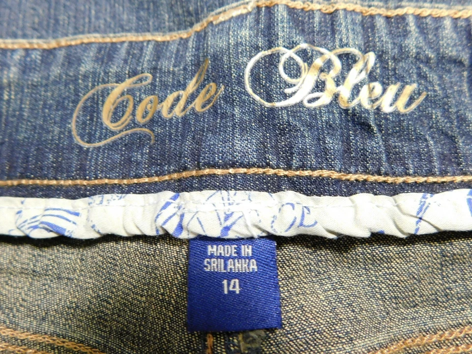 NWT Code Bleu Stretch Flare Leg Womens Blue Jeans Vivian Size 14 W34 L32 Rise 11 - Image 3 of 4