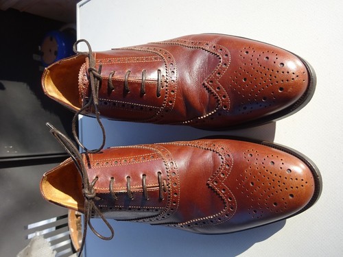 SCAROSSO He Goodyear Schuhe Business Budapester Leder Braun Italy Gr.42,5 f.Neuw - Bild 7 von 17