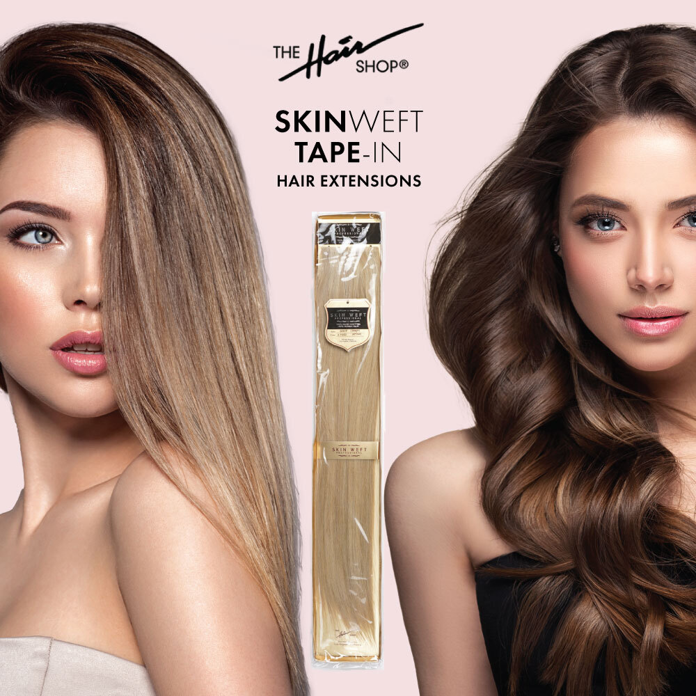 Extensiones de cabello humano Remy con cinta Skinweft de The Hair Shop, variedad de tipos