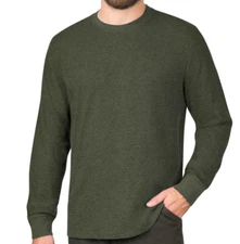 MEMBERS MARK MENS THERMAL CREW, HUNTER GREEN *CHOOSE SIZE
