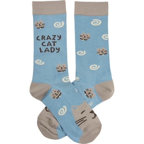 Crazy Cat Lady Swirls Unisex Fun Socks - Picture 2 of 5