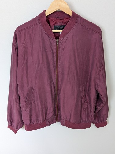 VINTAGE Seide Bomber Jacke Herren Medium Oversized federleichter Shell Anzug 90er