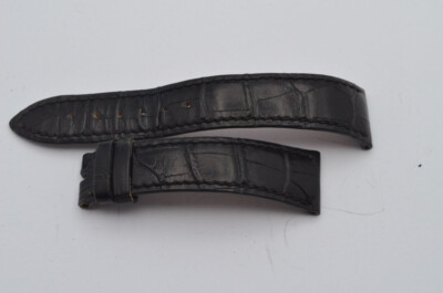 Chopard Vintage Leather Bracelet 19mm Buckle 16mm New Black 2