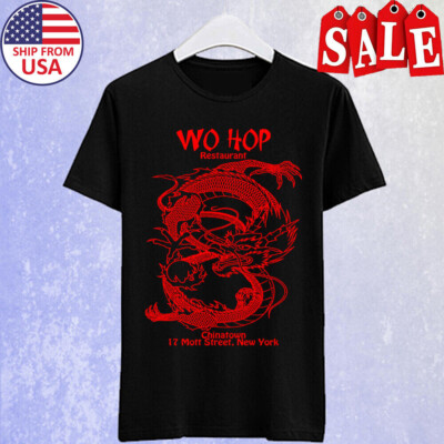 Wo Hop Restaurant Chinatown Logo Men's Black T-shirt