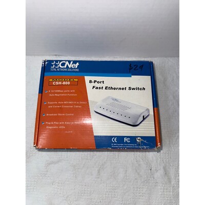 Cnet Power Switch CNet CSH-800 8-Port Fast Ethernet Switch 10/100Mbps Auto-Negotiation | eBay