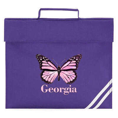 THE CLOTHING SHED Personalisierte Schmetterling Büchertasche Schulanfang Kindergarten Individuelle Geschenke Kinder Taschen...