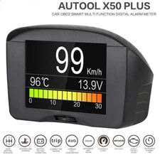 AUTOOL X50 Plus Car OBD HUD Multi-function Digital Meter Alarm Speed Water TEMP