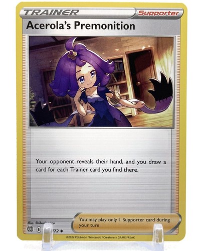 Pokemon BRILLIANT STARS 129/172 Acerola's Premonition 4X TRAINER Card Playset X4 - Picture 2 of 3