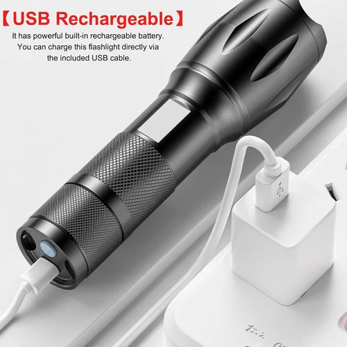 Multi-Color Rechargeable Flashlight 4 Color in 1 LED White Blue Green Red Light - Picture 8 of 10