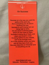 Bookmark Inspirational Gift "On Success"