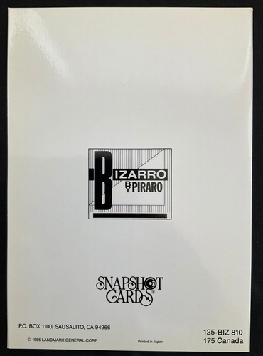 Tarjeta en blanco Agonies of the Rich and Famous, Bizarro by Piraro, RARA (1985) - Imagen 2 de 2