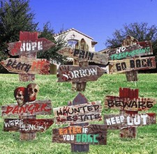 Halloween Scary Outdoor Decorations 6 Corrugated Yard Stake Signs For Lawn Joyin
