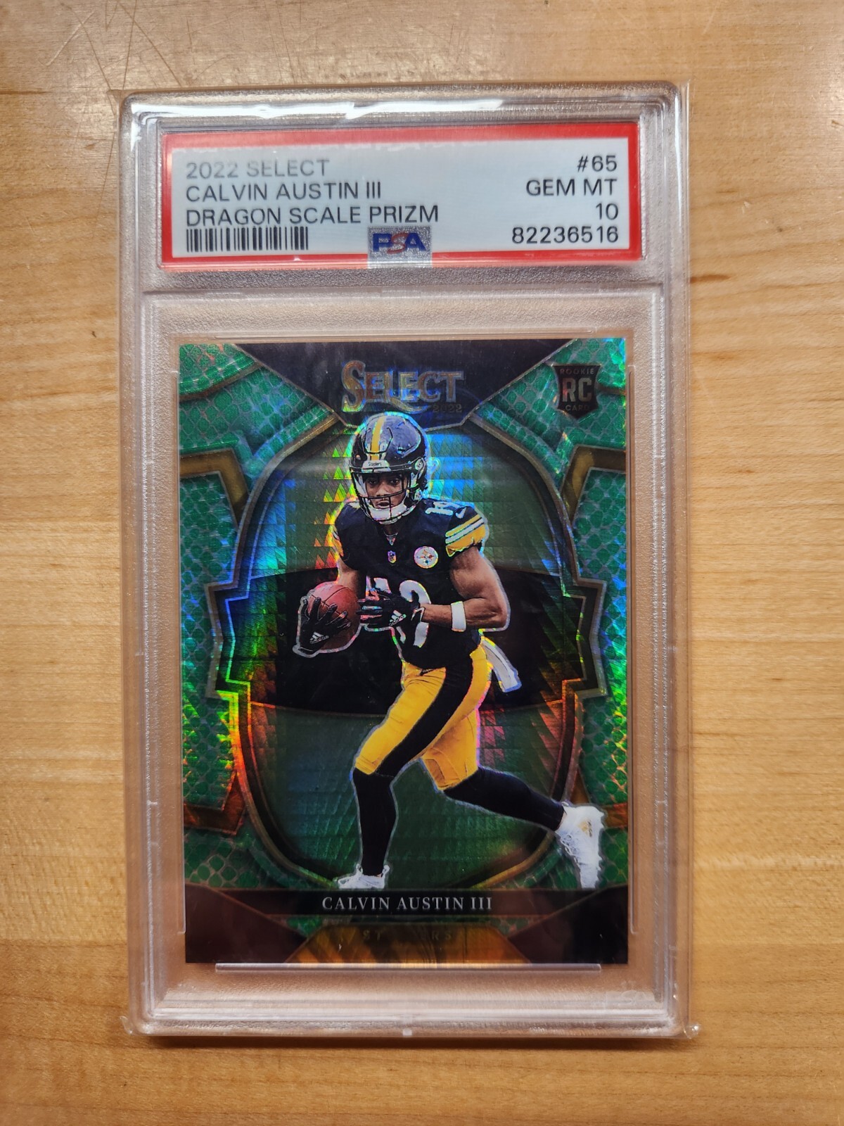2022 Panini Select Dragon Scale Prizm Calvin Austin III Rookie 76/89 PSA 10 #65