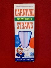 Carnival Straws VINTAGE 1972 Supra Plastic drinking straws