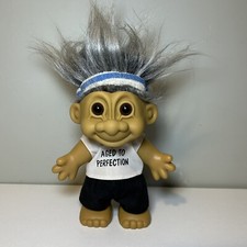 Russ Troll Doll Gray Hair w/ Headband Aged To Perfection Shirt Shorts Vtg Old