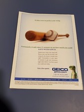 GEICO "Gecko" Ad 8" X 11" Vintage INSURANCE Photo Poster Baseball Bat Ball