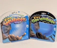 Tiny Wubble Bubble Ball Boing Blue 2 Pack 1 Regular Wubble & 1 GloWubble New