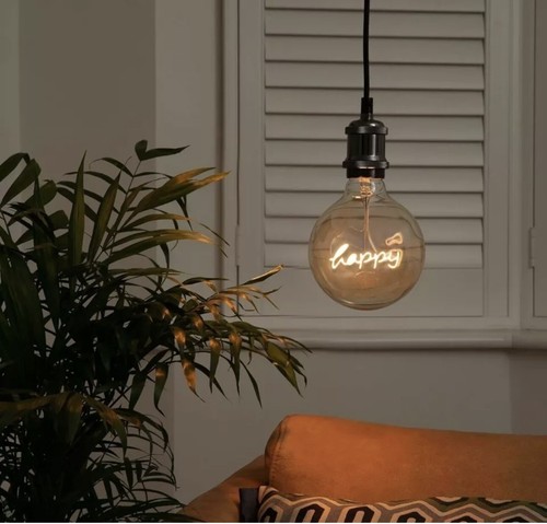 Paquete de 3 bombillas de texto LED TCP Happy Bulbs Edison E27 tornillo blanco cálido precio de venta sugerido por el fabricante £11.99 - Imagen 3 de 3