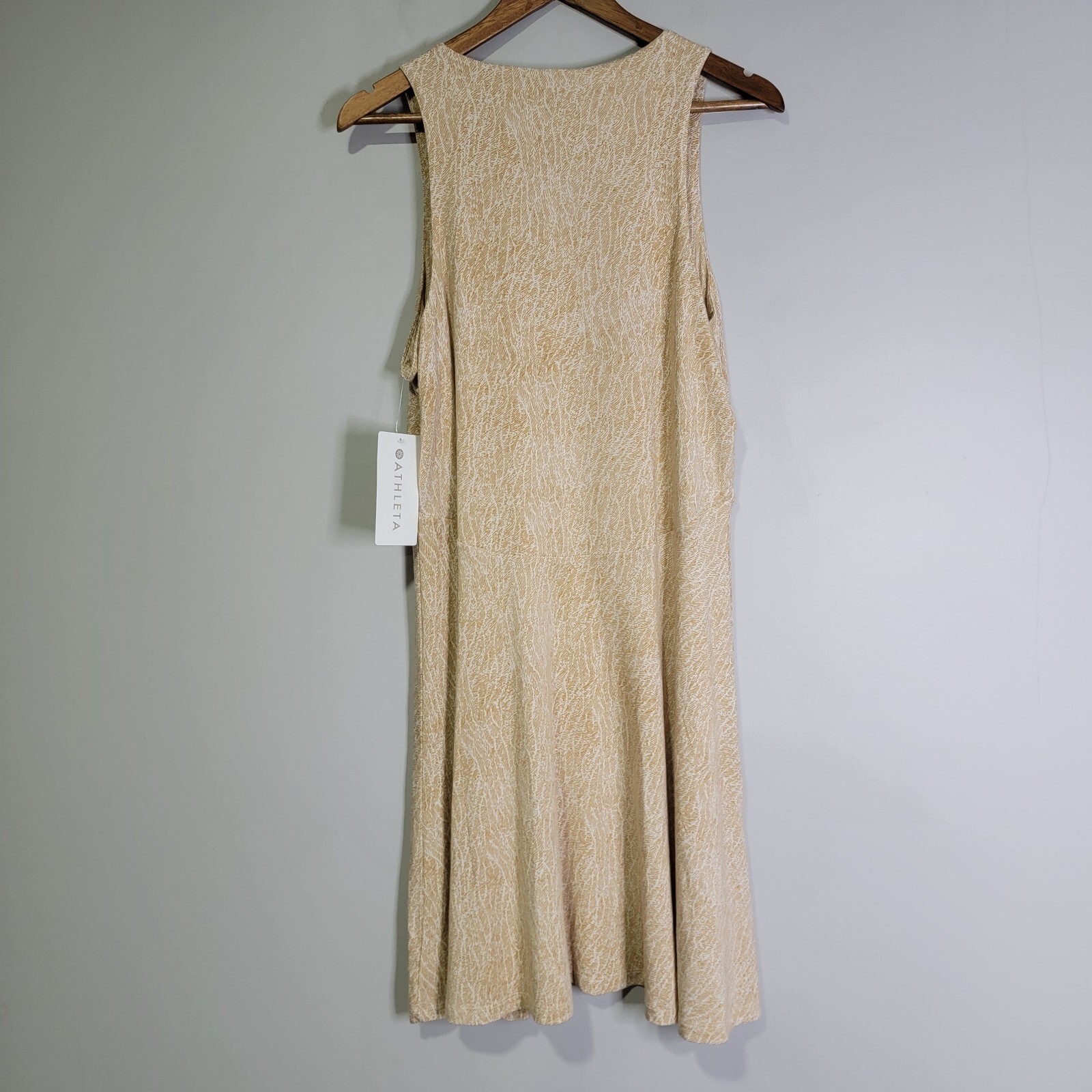 Athleta Santorini Thera Printed Dress Mojave Shoreline Beige Stretch Athleisure image 2